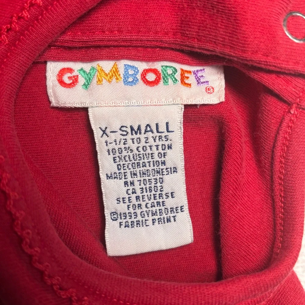 Vintage Gymboree Rainbow‎ Tag Baby Girl Red Floral Long Sleeve Tunic Top 18-24 M